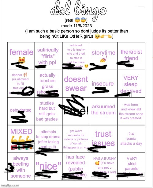 del bingo (real) | image tagged in del bingo real | made w/ Imgflip meme maker