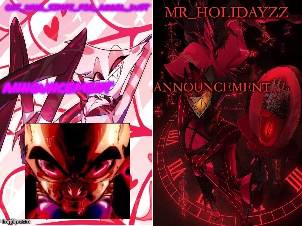cat and holidayzz hazbin hotel temp | image tagged in cat and holidayzz hazbin hotel temp | made w/ Imgflip meme maker