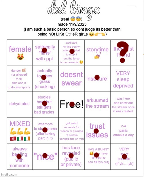 del bingo | image tagged in del bingo real | made w/ Imgflip meme maker