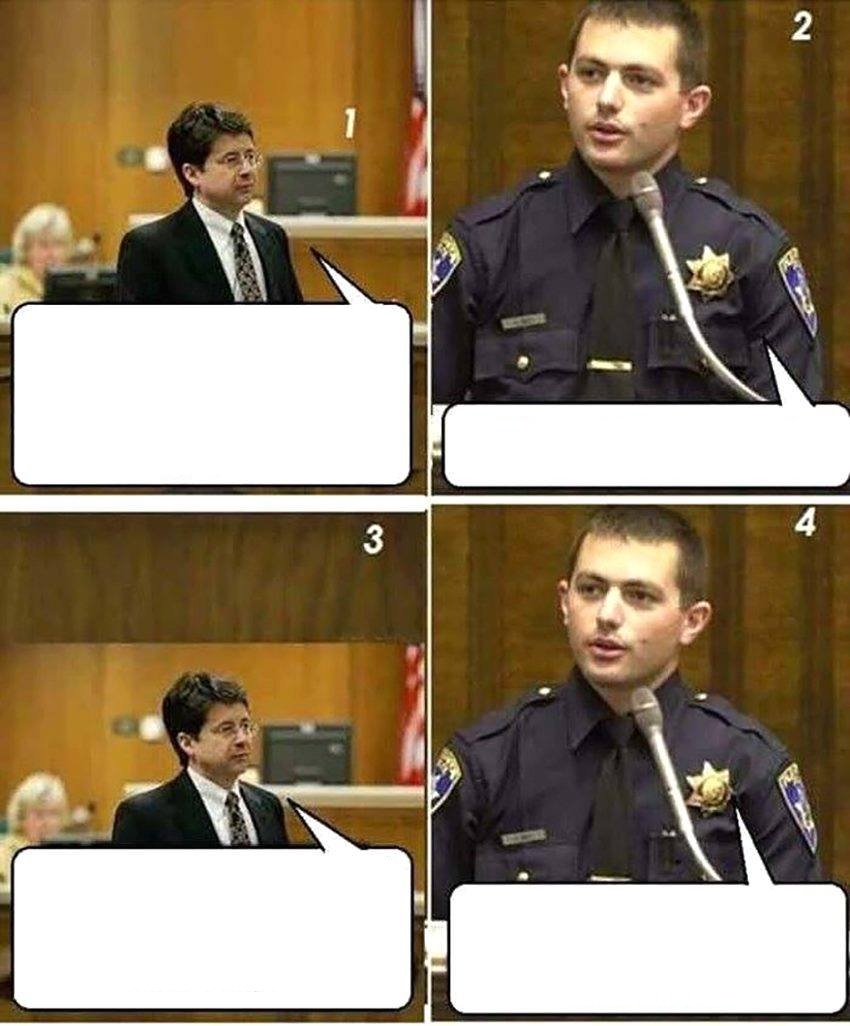 High Quality Cop on the witness stand Blank Meme Template