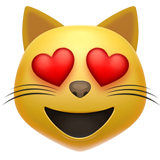 Smiling Cat Face with Heart-Shaped Eyes Meme Template