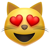 Smiling Cat Face with Heart-Shaped Eyes Meme Template