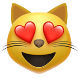 Smiling Cat Face with Heart-Shaped Eyes Meme Template