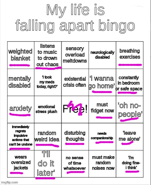 Hmmm | image tagged in my life is falling apart bingo | made w/ Imgflip meme maker
