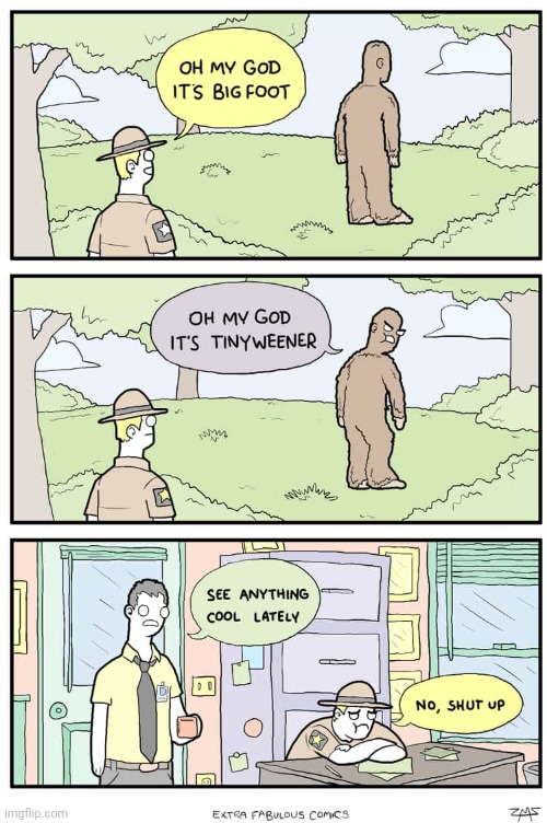 How they remain undiscovered. | image tagged in sasquatch,bigfoot,cartoon,clever | made w/ Imgflip meme maker