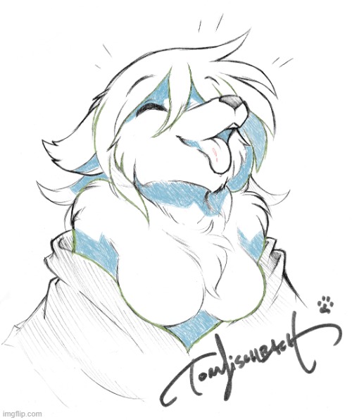 Turned one of TwoKinds sketches into a Genga (original by Thomas Fischbach) | image tagged in furry,art,genga | made w/ Imgflip meme maker