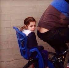 Girl on back of Bike Child Ass Crack Blank Meme Template