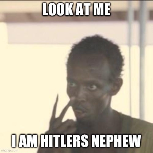 Look At Me | LOOK AT ME; I AM HITLERS NEPHEW | image tagged in memes,look at me,funny memes,goofy ahh | made w/ Imgflip meme maker