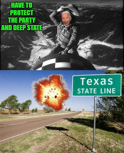 HAVE TO PROTECT THE PARTY AND DEEP STATE | image tagged in slim pickens strangelove | made w/ Imgflip meme maker