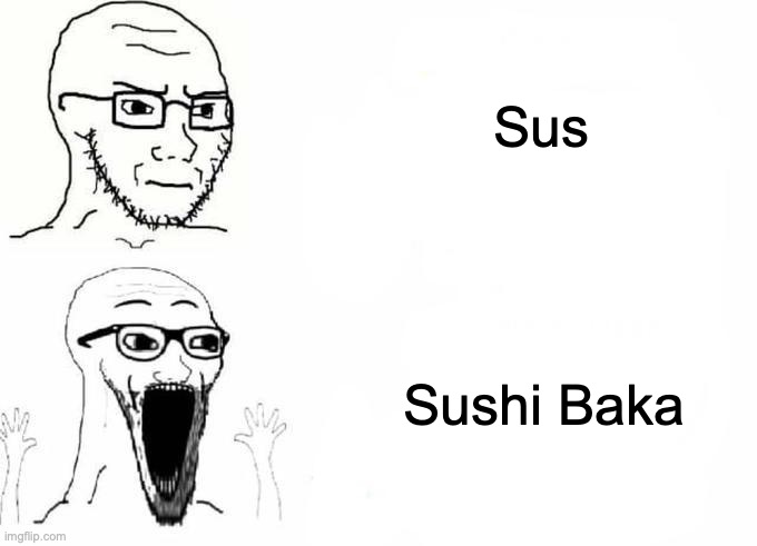 Place, Japan template | Sus; Sushi Baka | image tagged in place japan template | made w/ Imgflip meme maker