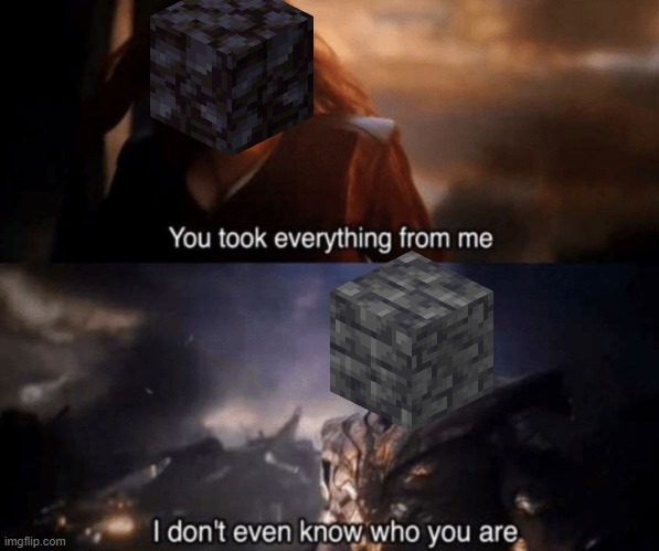 Blackstone and Deepslate | image tagged in you took everything from me - i don't even know who you are | made w/ Imgflip meme maker