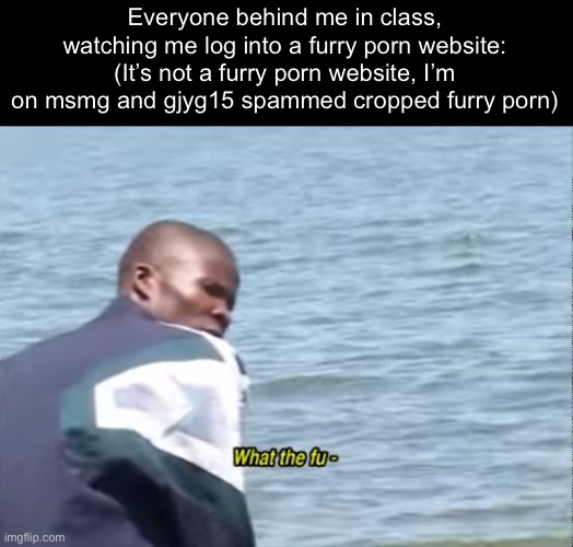 What the fu- | Everyone behind me in class, watching me log into a furry porn website:
(It’s not a furry porn website, I’m on msmg and gjyg15 spammed cropped furry porn) | image tagged in what the fu- | made w/ Imgflip meme maker
