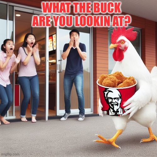 Cannibalism lore | WHAT THE BUCK ARE YOU LOOKIN AT? | image tagged in cannibalism,lore,kfc | made w/ Imgflip meme maker