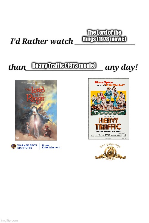 *IRWLOTRNTSEMTHTNTSTMAD! | The Lord of the Rings (1978 movie); Heavy Traffic (1973 movie) | image tagged in deviantart,memes,funny,lord of the rings,warner bros,cartoon network | made w/ Imgflip meme maker