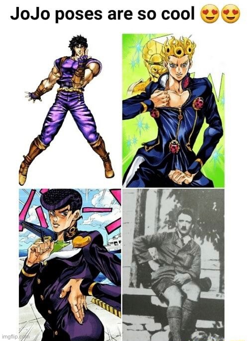 Adolf pose | image tagged in jojo meme | made w/ Imgflip meme maker