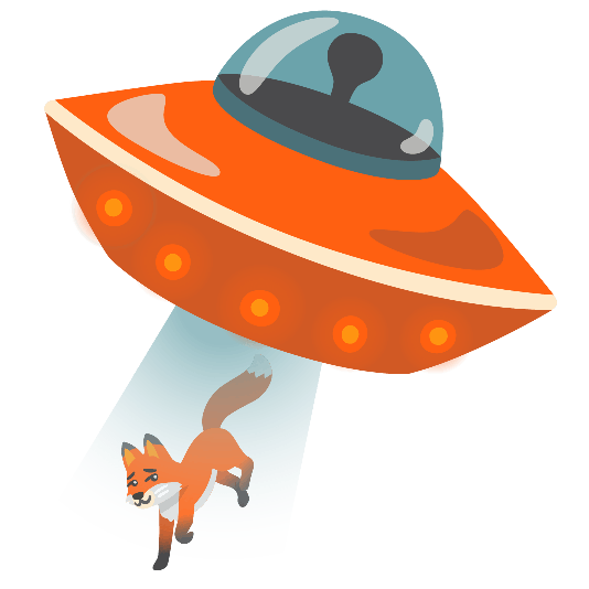 High Quality Google Fox Getting Abducted By A UFO Blank Meme Template