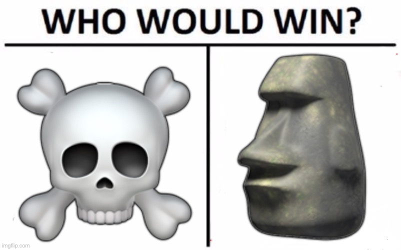 Who Would Win? Meme | 🗿; ☠️ | image tagged in memes,who would win | made w/ Imgflip meme maker