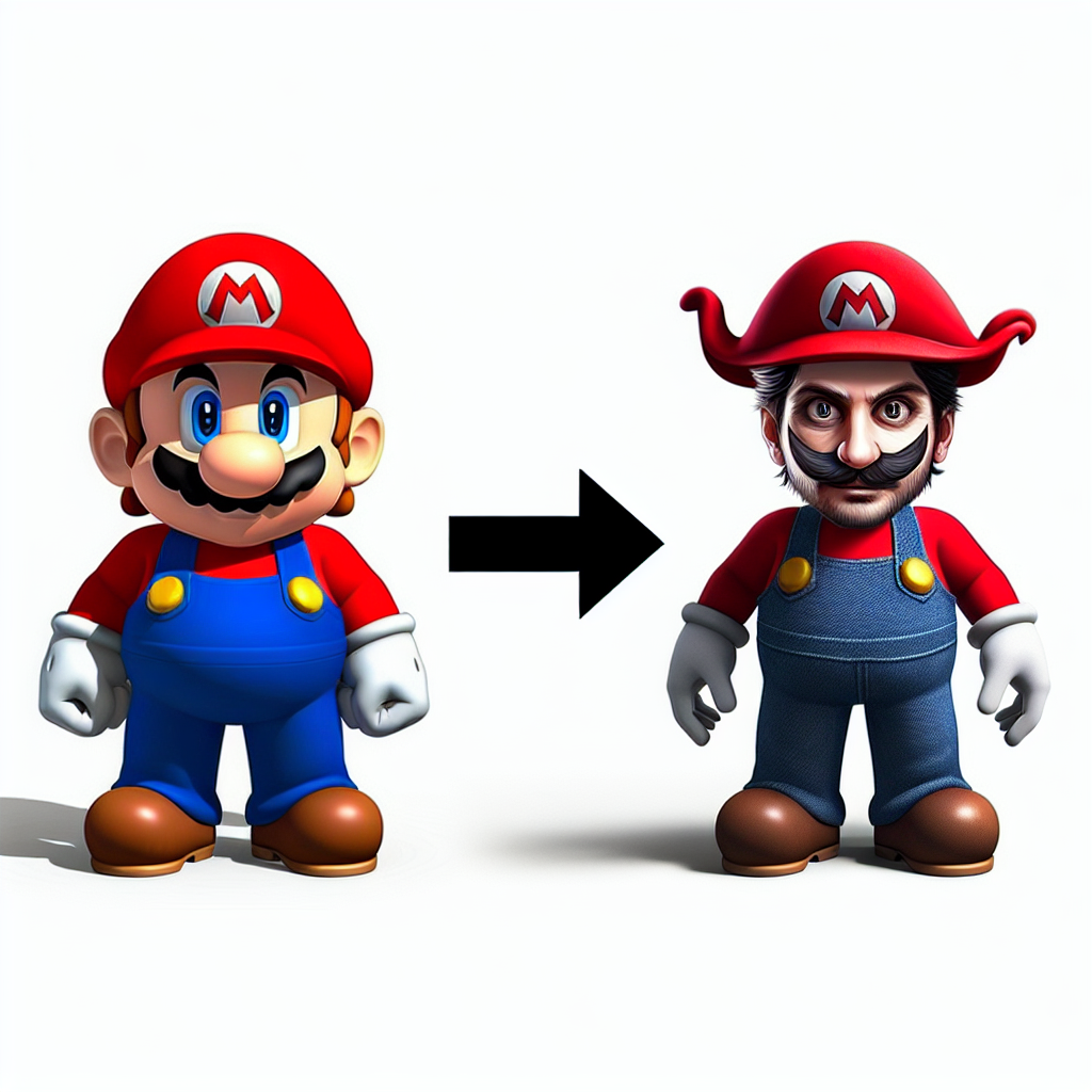 High Quality Mario becoming uncanny Blank Meme Template