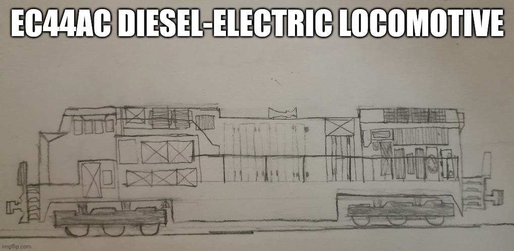 ES44ac, uncolored | EC44AC DIESEL-ELECTRIC LOCOMOTIVE | image tagged in trains,railroad | made w/ Imgflip meme maker