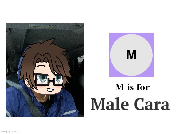M is only for Male Cara! | M is for | image tagged in blank white template,pop up school 2,pus2,x is for x,male cara | made w/ Imgflip meme maker