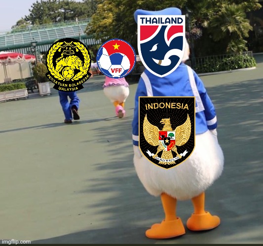 2023 AFC Asian Cup Round of 16 in a nutshell (after the two Southeast Asian National Teams are out) | image tagged in goofy donald duck daisy duck,soccer,asian cup,malaysia,indonesia,thailand | made w/ Imgflip meme maker
