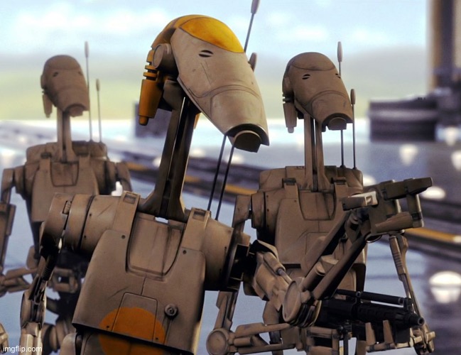 Battle Droid Pointing | image tagged in battle droid pointing | made w/ Imgflip meme maker