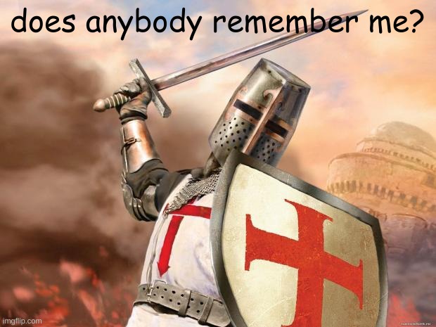 I used to be a crusader | does anybody remember me? | image tagged in crusader | made w/ Imgflip meme maker