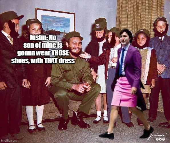 Justin: No son of mine is gonna wear THOSE shoes, with THAT dress | made w/ Imgflip meme maker