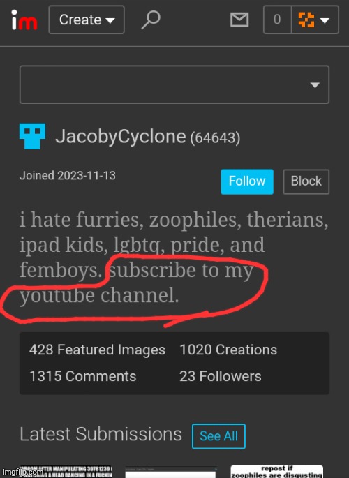 proof that jacobycyclone is begging for subscribers | made w/ Imgflip meme maker