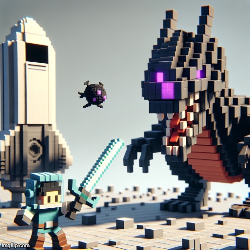 Minecraft Boss | image tagged in minecraft steve vs minecraft enderdragon | made w/ Imgflip meme maker