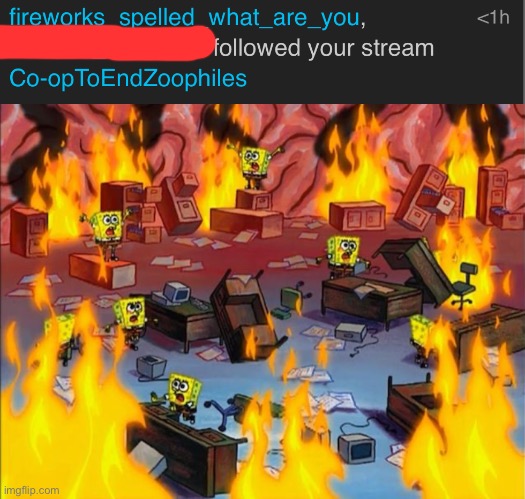 Should we ban him? | image tagged in spongebob fire | made w/ Imgflip meme maker