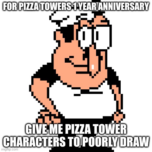 Holy crap Lois, it's Peppino from pizza tower | FOR PIZZA TOWERS 1 YEAR ANNIVERSARY; GIVE ME PIZZA TOWER CHARACTERS TO POORLY DRAW | image tagged in peppino peter taunt | made w/ Imgflip meme maker