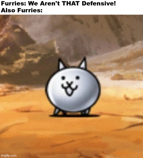 if you know you know | Furries: We Aren't THAT Defensive!
Also Furries: | image tagged in metal cat | made w/ Imgflip meme maker