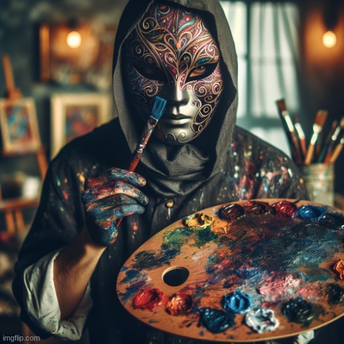 AnArtistWithaMask (ai) | image tagged in anartistwithamask ai | made w/ Imgflip meme maker
