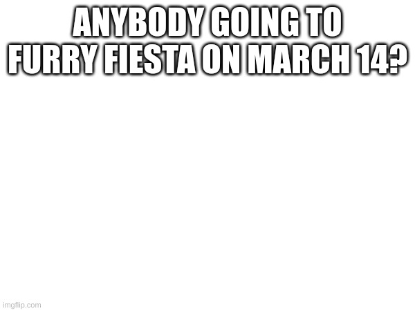 ANYBODY GOING TO FURRY FIESTA ON MARCH 14? | made w/ Imgflip meme maker