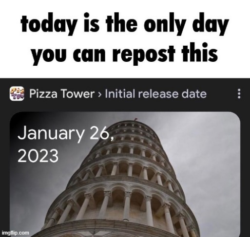 jan 26th | image tagged in pizza tower birthday,pizza tower,its pizza time | made w/ Imgflip meme maker
