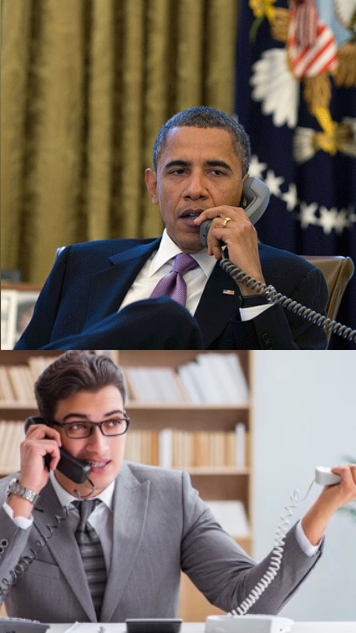 barack obama on the phone Blank Meme Template