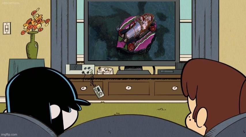 Lucy, and Lynn watching Chitty Chitty Bang Bang | image tagged in the loud house,1960s,car,deviantart,boat,water | made w/ Imgflip meme maker
