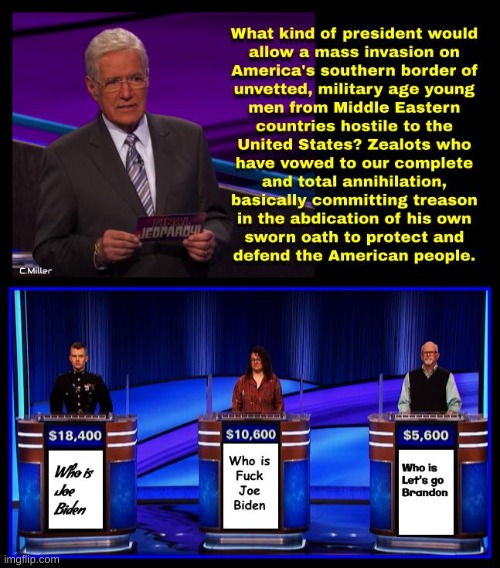 Cue that Jeopardy! theme music... | image tagged in jeopardy,joe biden,democrats,politics,rino's | made w/ Imgflip meme maker