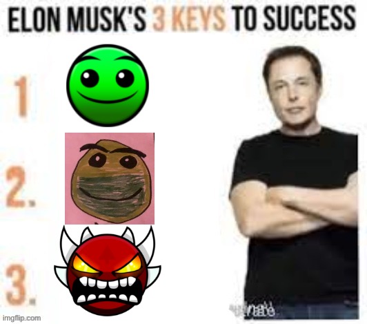 new template | image tagged in elon musks three keys to success | made w/ Imgflip meme maker