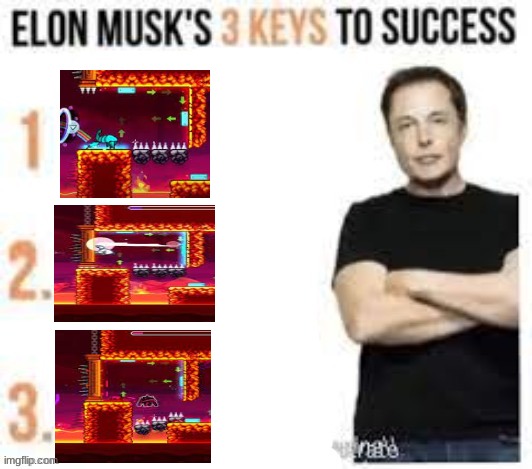 Elon musks three keys to success | image tagged in elon musks three keys to success | made w/ Imgflip meme maker