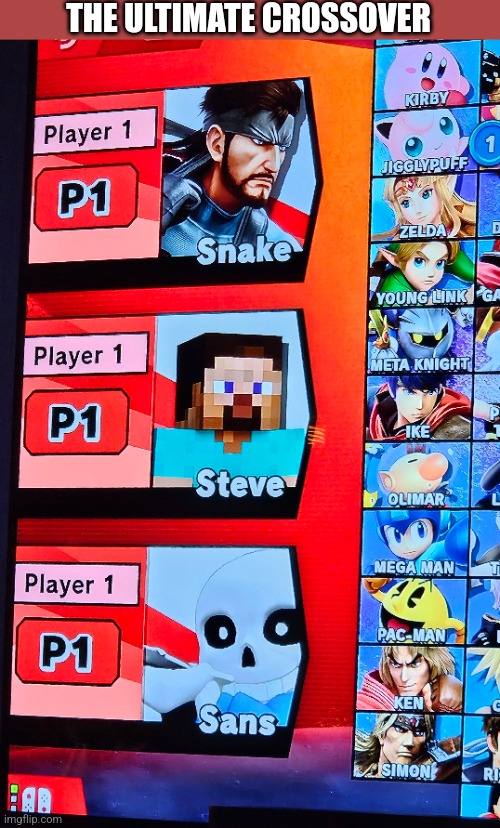 The team I beat my sister with | THE ULTIMATE CROSSOVER | image tagged in nintendo,super smash bros | made w/ Imgflip meme maker