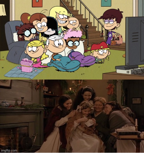 The Loud kids watching Little Women (1994) | image tagged in the loud house,lincoln loud,90s,deviantart,1990s,memes | made w/ Imgflip meme maker