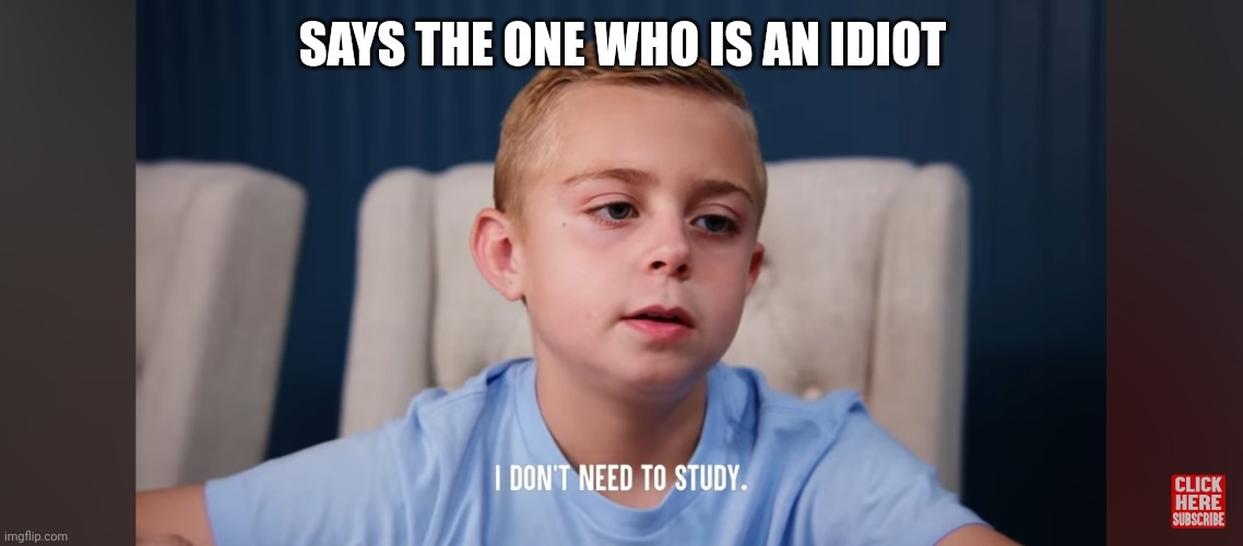 Fff | SAYS THE ONE WHO IS AN IDIOT | image tagged in fun | made w/ Imgflip meme maker