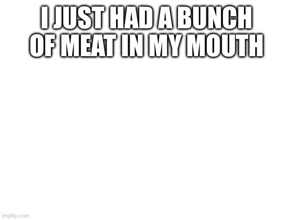 I JUST HAD A BUNCH OF MEAT IN MY MOUTH | made w/ Imgflip meme maker