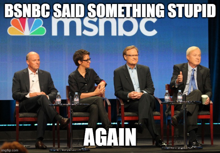 MSNBC | BSNBC SAID SOMETHING STUPID; AGAIN | image tagged in hypocrisy,msnbc | made w/ Imgflip meme maker