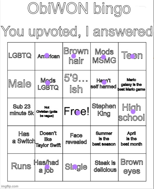 ObiWON bingo | image tagged in obiwon bingo | made w/ Imgflip meme maker