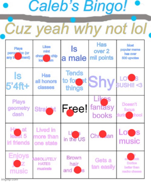 Caleb’s bingo | image tagged in caleb s bingo | made w/ Imgflip meme maker