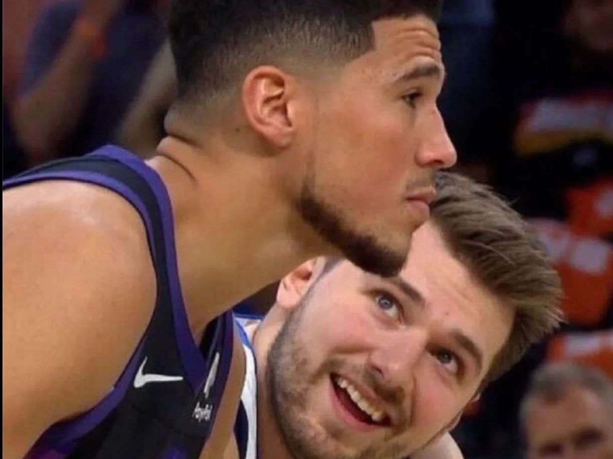 luka smiling at booker Blank Meme Template