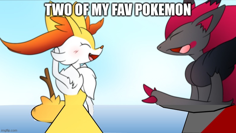 2 for 1 | TWO OF MY FAV POKEMON | image tagged in braixen and zoroark asking out | made w/ Imgflip meme maker